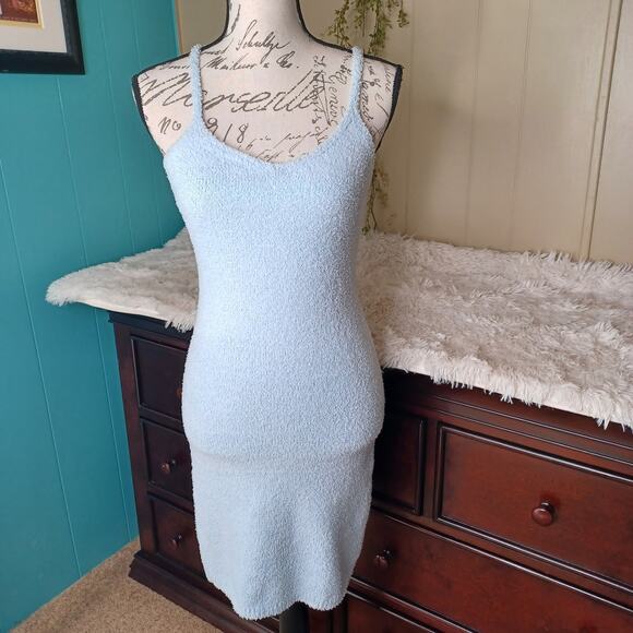Local Motion Hawaii Blue Bodycon Mini Super Soft Knit Summer/Beach Dress S - Picture 1 of 7